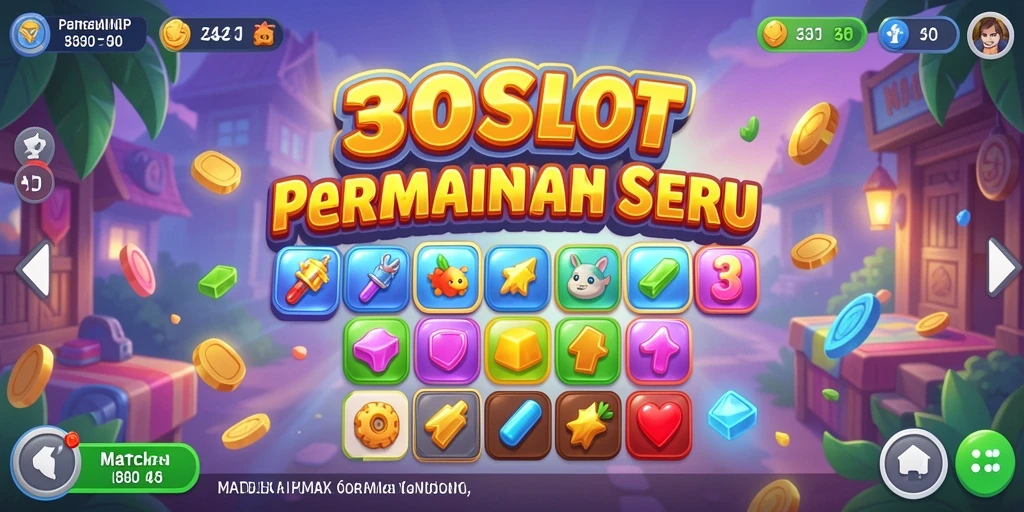 Screenshot gameplay 380SLOT: serunya mencocokkan simbol dalam permainan Match-3.