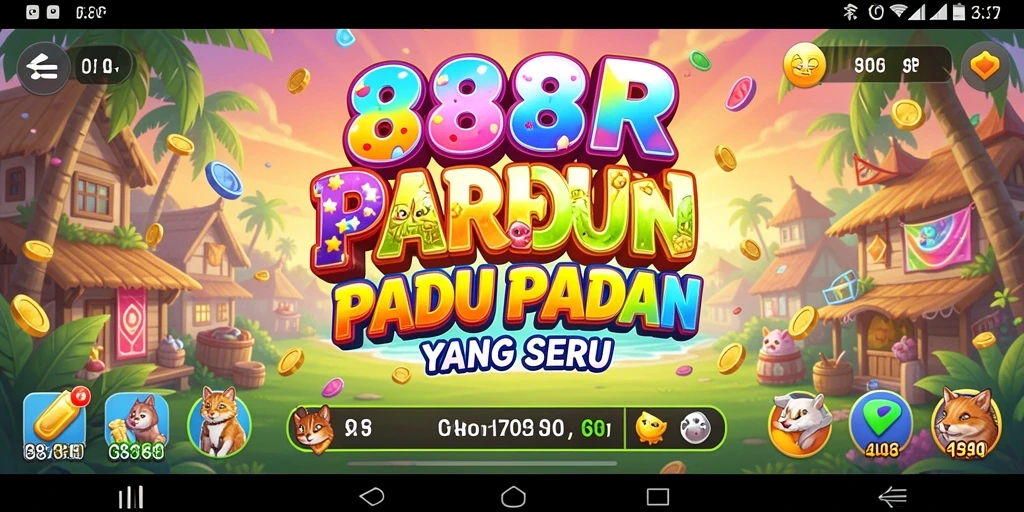 Tampilan gameplay dinamis dan warna-warni di 888R.