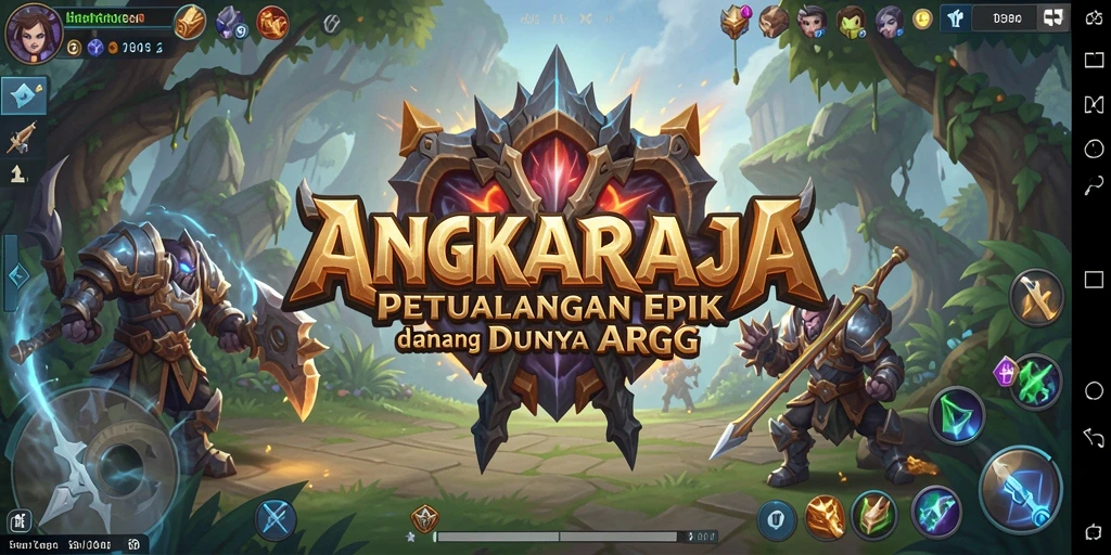 Tangkapan layar permainan ANGKARAJA menampilkan aksi pertempuran yang mendebarkan.