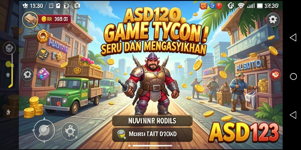Tampilan gameplay menarik dari ASD123 dengan berbagai aktivitas bisnis.