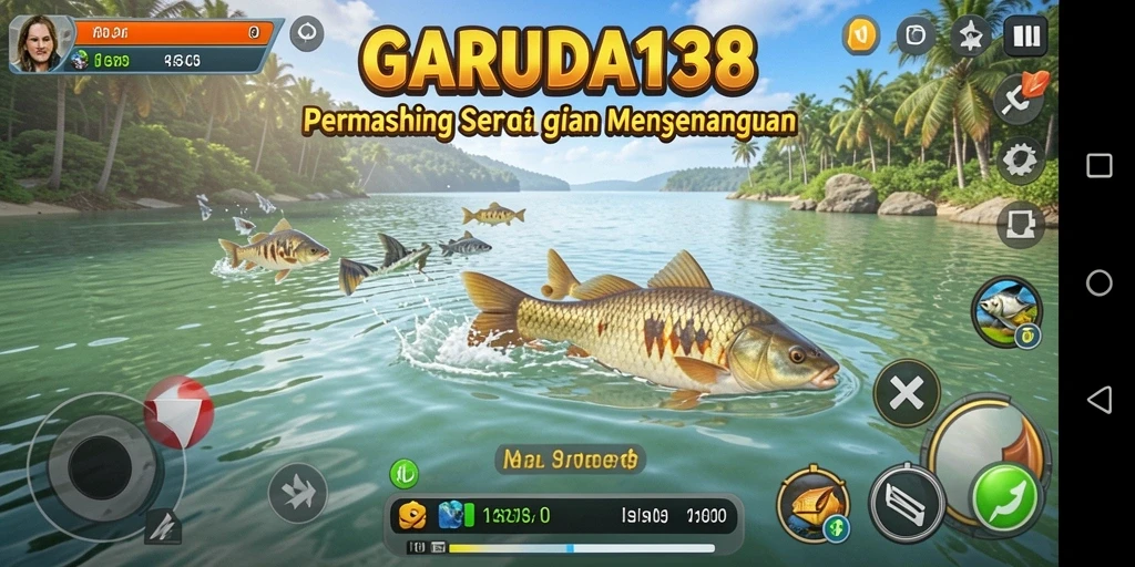 Screenshot gameplay GARUDA138 yang menampilkan aktivitas memancing seru.