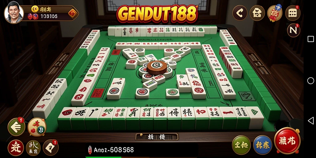Screenshot utama GENDUT188 menampilkan gameplay Mahjong yang mendebarkan.