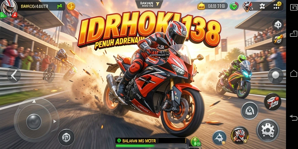 Gameplay balapan motor yang mendebarkan dan penuh aksi.