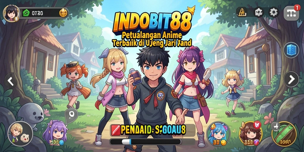 Tampilan menarik gameplay petualangan anime di INDOBIT88.