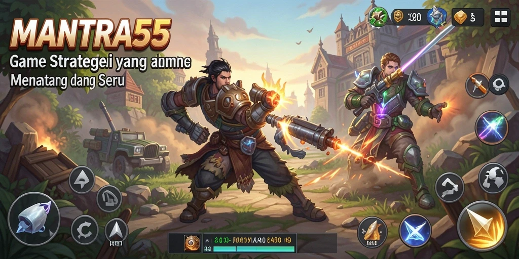 Tampilan seru dari gameplay MANTRA55 yang penuh strategi.