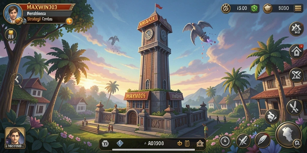 Tampilan gameplay seru dalam MAXWIN303 dengan strategi Tower Defense.