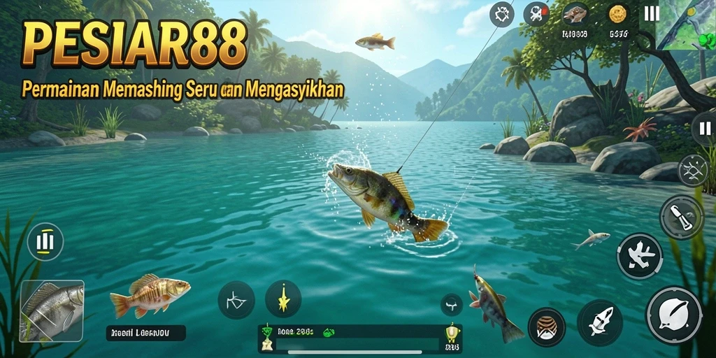 Screenshot gameplay PESIAR88 yang menunjukkan suasana memancing yang menarik.