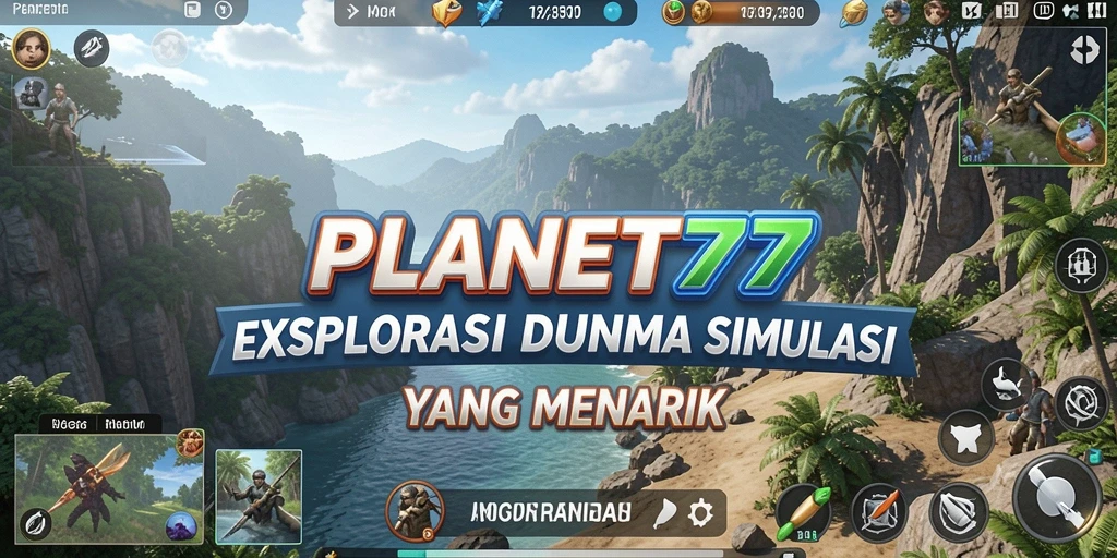 Tangkapan layar gameplay PLANET77 yang menampilkan pengelolaan planet.