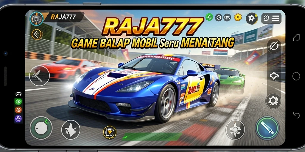 Tangkapan layar menunjukkan aksi balap seru di RAJA777.