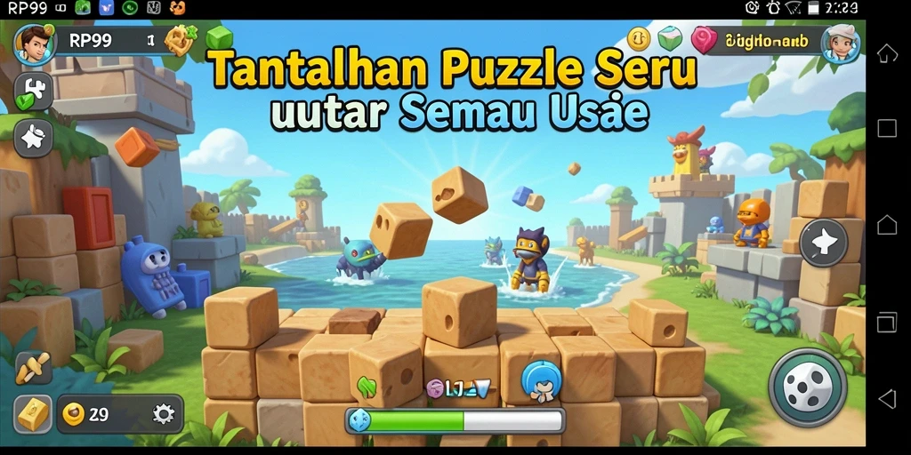 Tampilan gameplay seru RP99 dengan tantangan puzzle yang beragam.