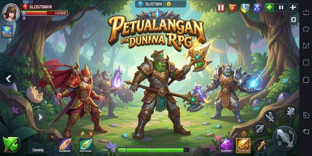 Tampilan menakjubkan dalam gameplay RPG SLOST8808.