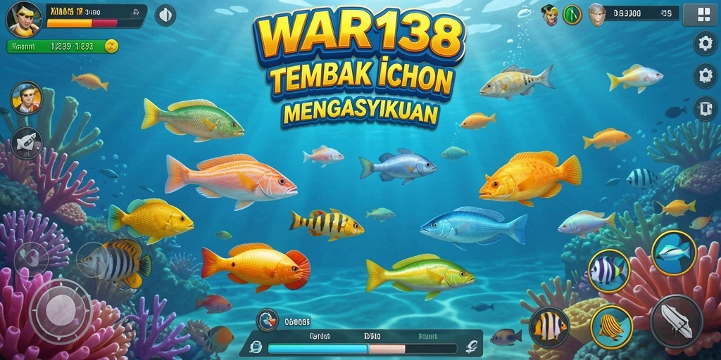 Tangkapan layar gameplay seru Tembak Ikan di WAR138.