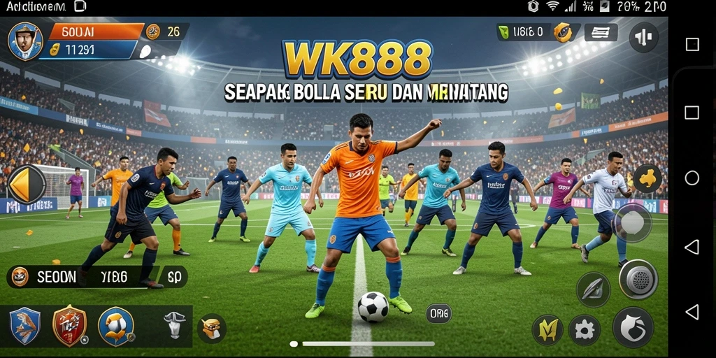 Tampilan gameplay yang menegangkan dalam permainan sepak bola WK888.